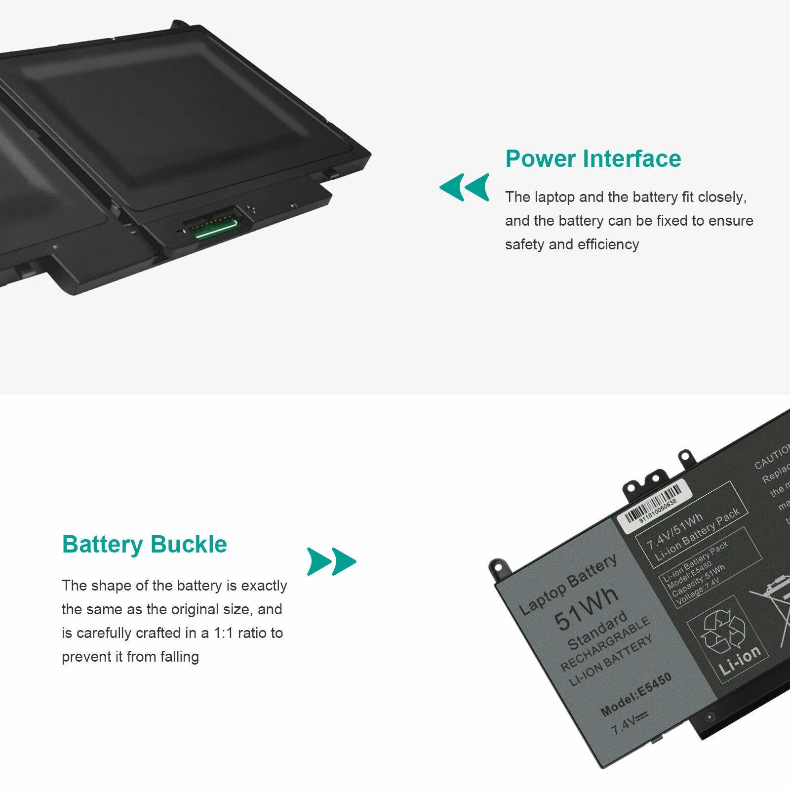 G5M10 Battery for Dell Latitude E5450 E5250 E5550 15.6" 8V5GX R9XM9 WYJC2 7.4V