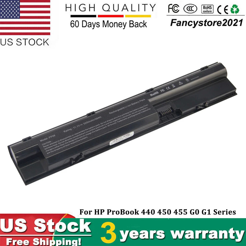 Battery for HP ProBook 440 450 455 470 G0 G1 Series FP06 708457-001 708458-001