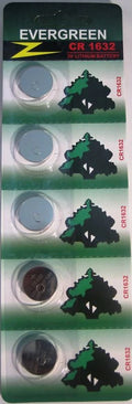 NEW EVERGREEN CR1632 CR 1632 3v lithium battery 5 Pack