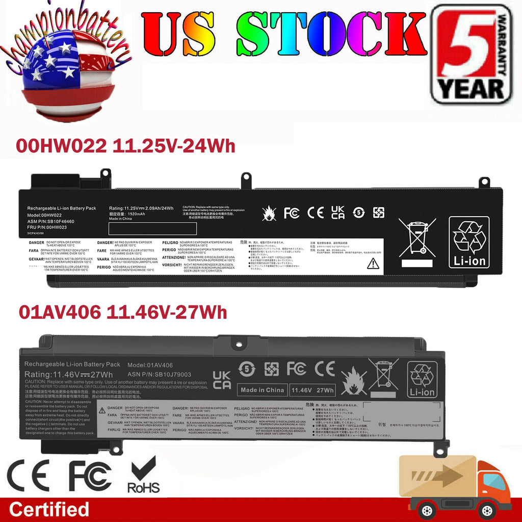 00HW022 01AV406 Battery for Lenovo ThinkPad T460s T470s 00HW023 SB10F46460