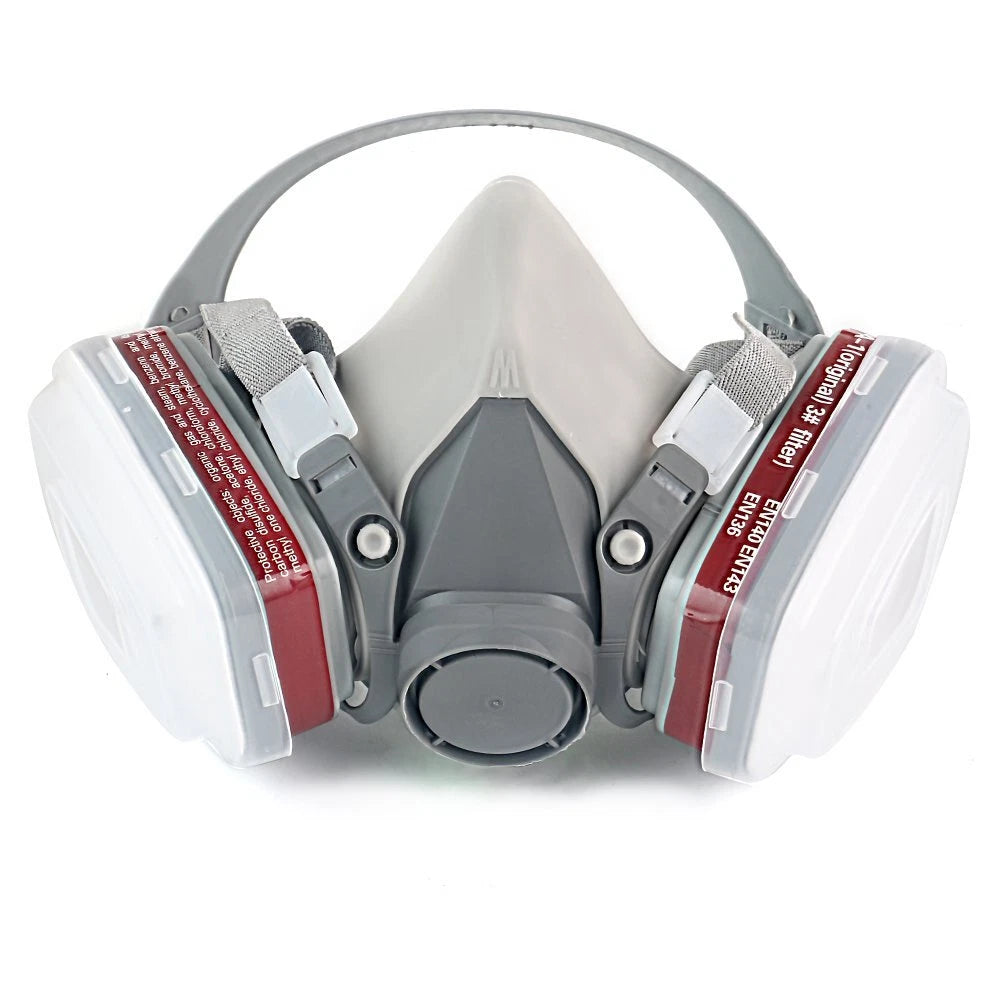 7in1 Half Face Gas Mask Facepiece Spray Painting Respirator Safety Suit For 6200