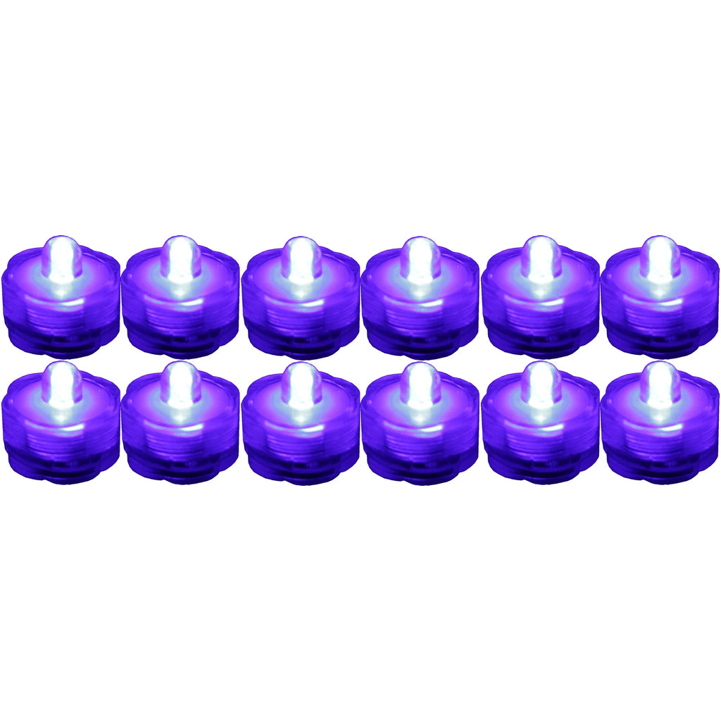 LED Tea Light Submersible Waterproof Battery ~ Wedding Decoration ~ PURPLE 12 Pa