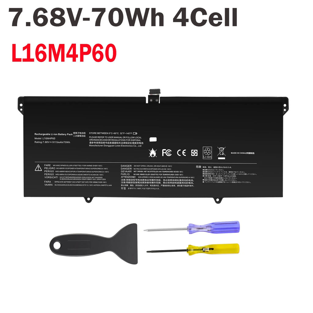 Replace L16M4P60 5B10N01565 Battery For LENOVO YOGA 920 920-13IKB YOGA 6 PRO 70W
