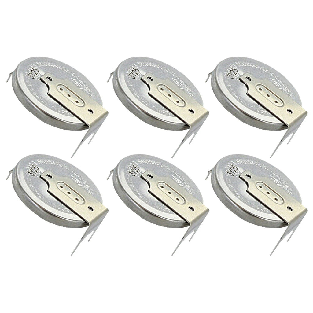 6x CR-2032/HGN 3V Lithium Coin Battery HORZ 3 PC Pins Config Memory