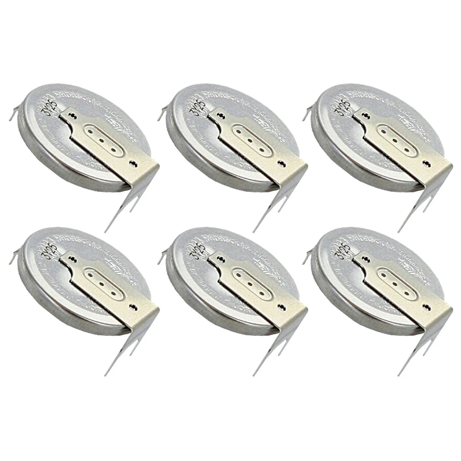 6x CR-2032/HGN 3V Lithium Coin Battery HORZ 3 PC Pins Config Memory