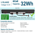 L15L4A02 L15C4A02 L15C3A01 Battery For Lenovo Ideapad V310-14ISK V310-15ISK 32Wh