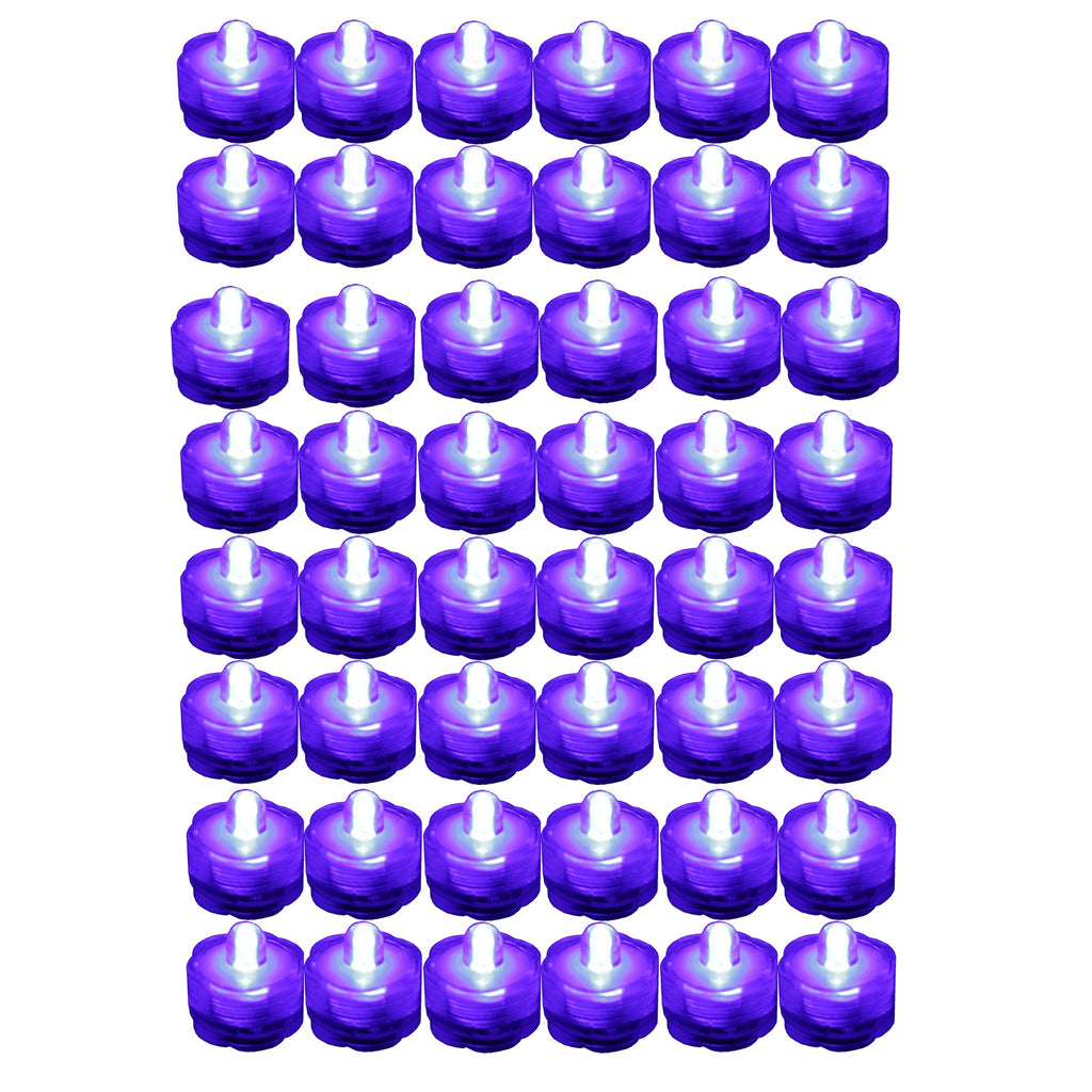 PURPLE 48 Pack ~ Submersible Waterproof Battery LED Tea Light ~ Wedding Decorati