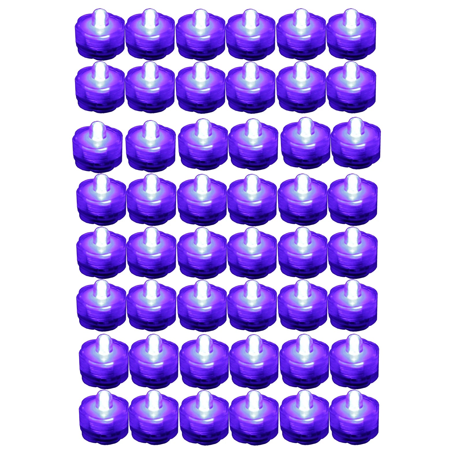 PURPLE 48 Pack ~ Submersible Waterproof Battery LED Tea Light ~ Wedding Decorati