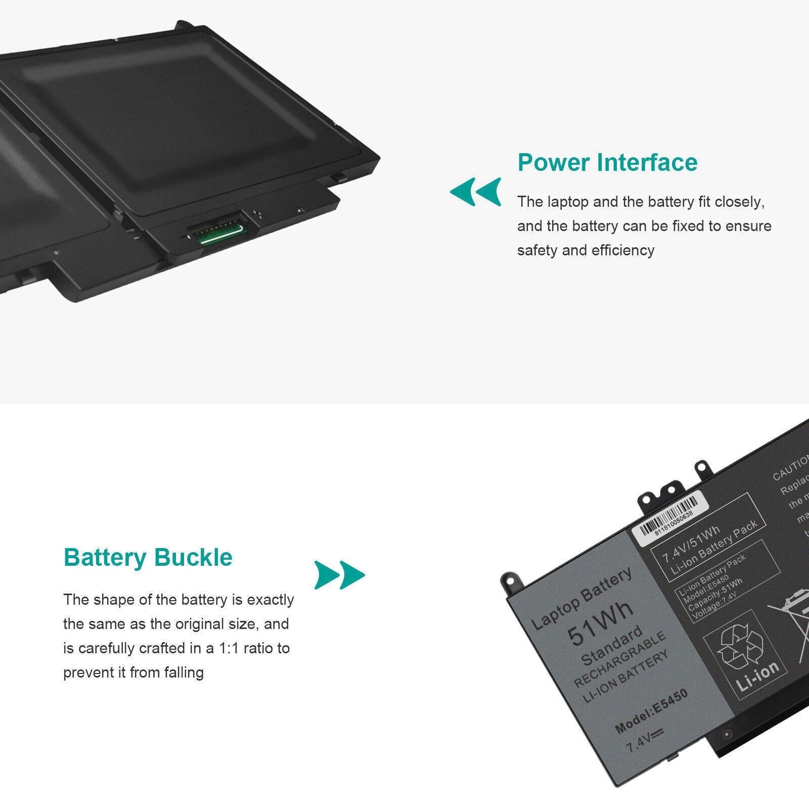 ?G5M10 Battery for Dell Latitude E5450 E5550 15.6 inch WYJC2 8V5GX 7.4V 51Wh NEW