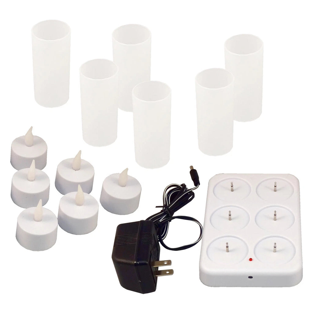 6 Pieces New LED Rechargeable Candles Battery Tea Light For Restaurant Bar Home