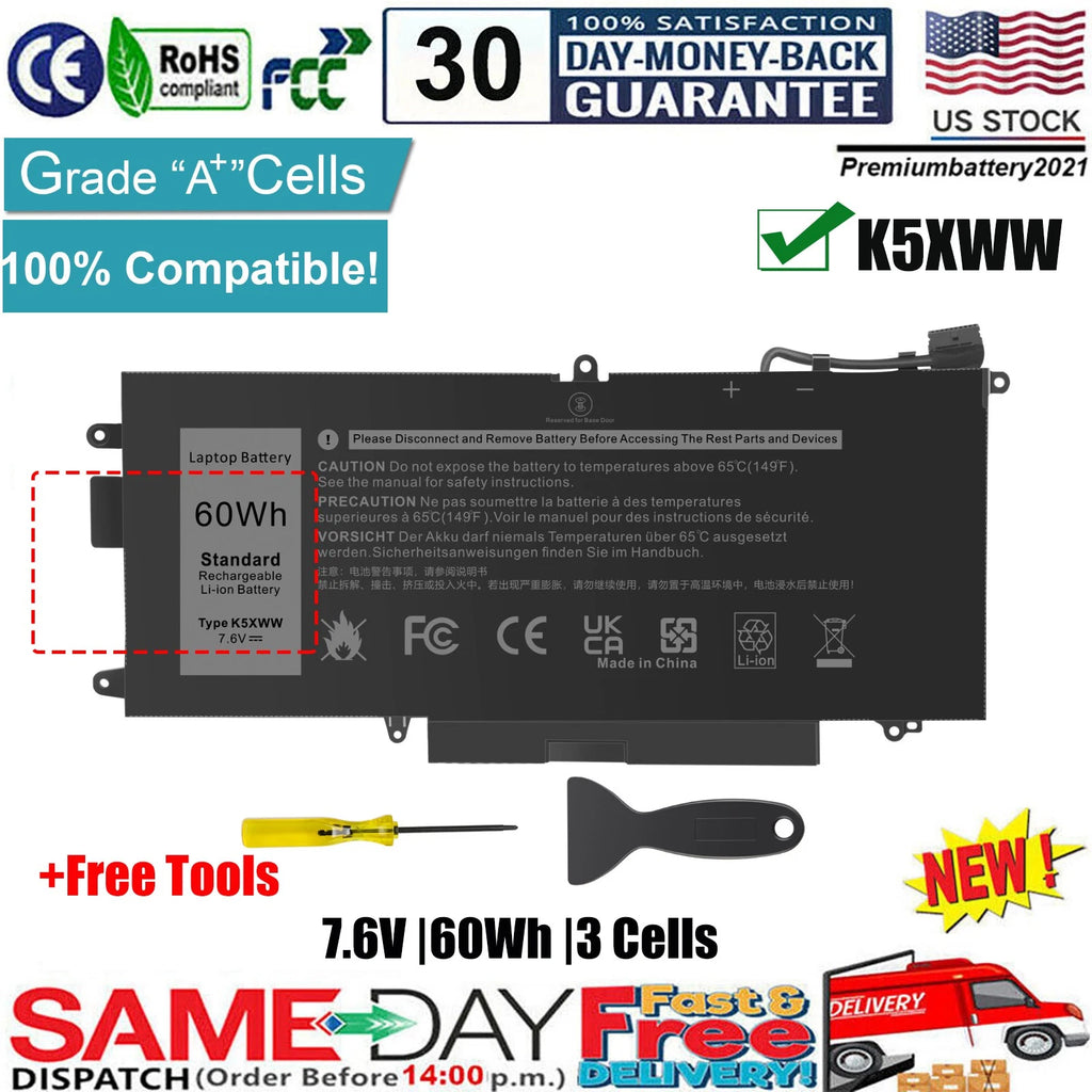 ?LOT 10 for Dell Latitude 5289 7389 7390 2-in-1 Series K5XWW 71TG4 Battery 60Wh