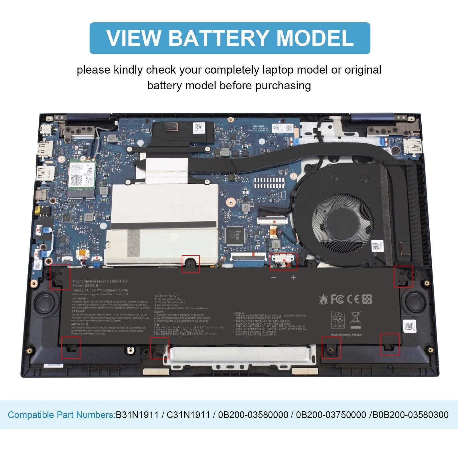 Battery B31N1911 C31N1911 For ASUS VivoBook Flip TM420 M413DA X421 X413 F413 42W