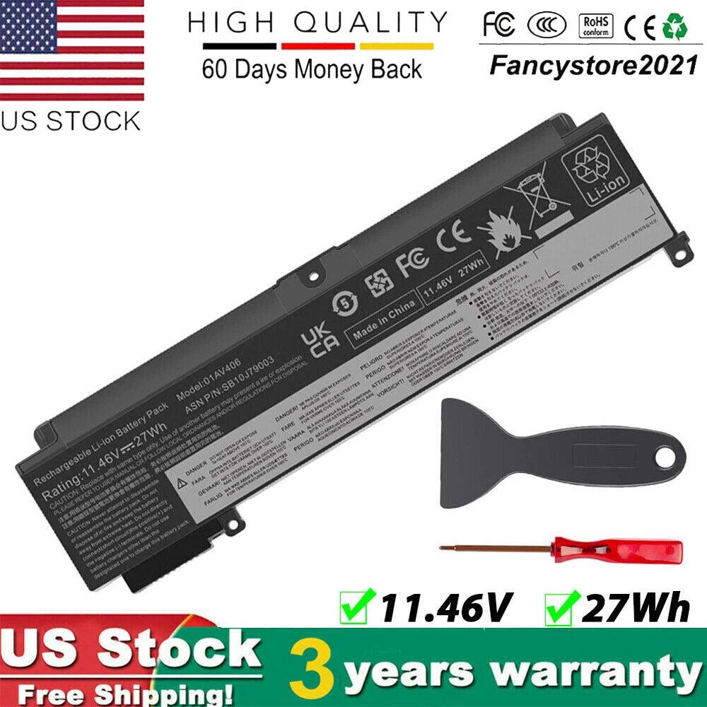 01AV406 Battery For Lenovo ThinkPad T460s T470s 00HW024 00HW025 01AV405 27Wh