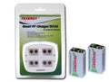 Smart 9V TN136 Charger for NIMH 9V Batteries With 2 batteries