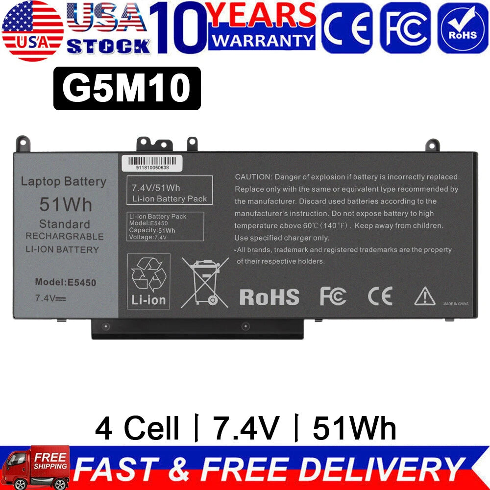 Battery for Dell Latitude E5450 E5550 E5250 Notebook Laptop 15.6" G5M10 /Charger
