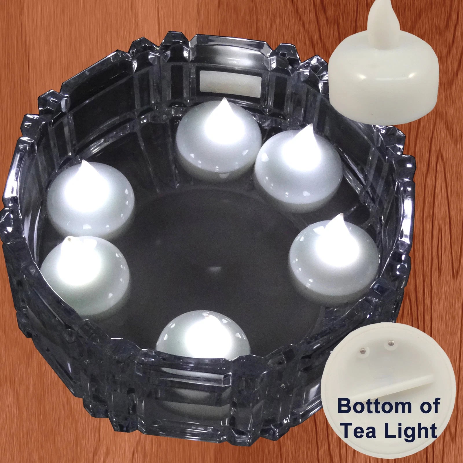 18 Qty Battery Operated FLOATING WHITE LED Tealights Tea Lights Flameless USSELL