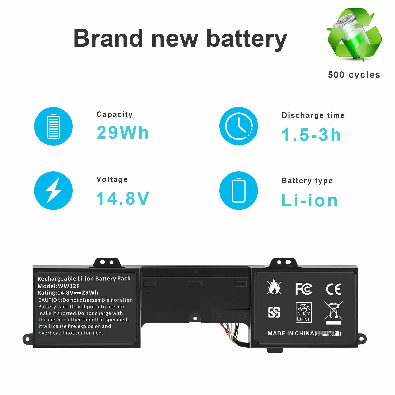 4Cell WW12P Battery For Dell Inspiron Duo 1090 Tablet PC Convertible 9YXN1 TR2F1