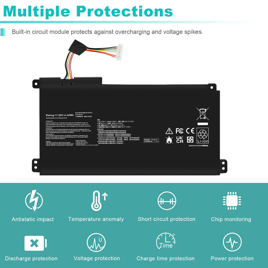 ?B31N1912 Battery For ASUS VivoBook 14 E410MA L410MA E410KA E510MA E510KA 42Wh