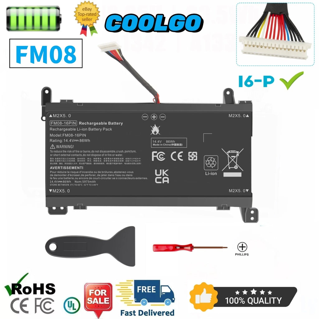 86Wh 16Pin FM08 Battery For HP Omen 17-an014ng HSTNN-LB8B 922753-421 922977-855