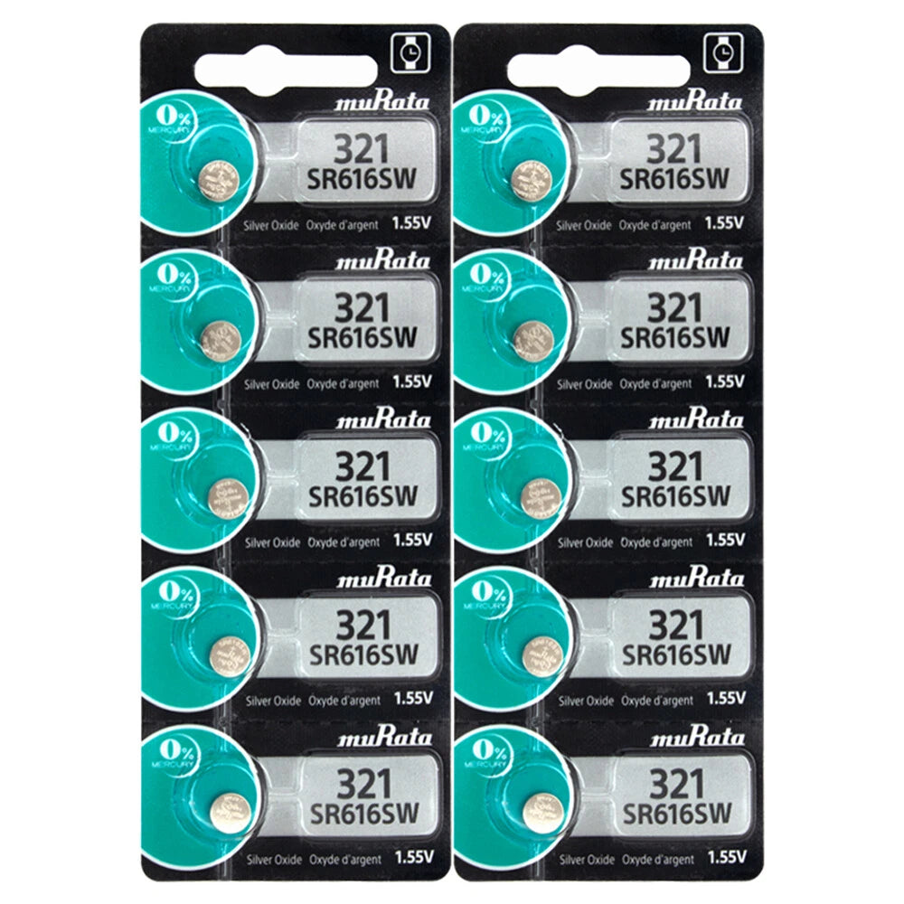 20 Murata Replaces Sony Silver Oxide SR616SW SR616W SR616 1.55V Watch Battery