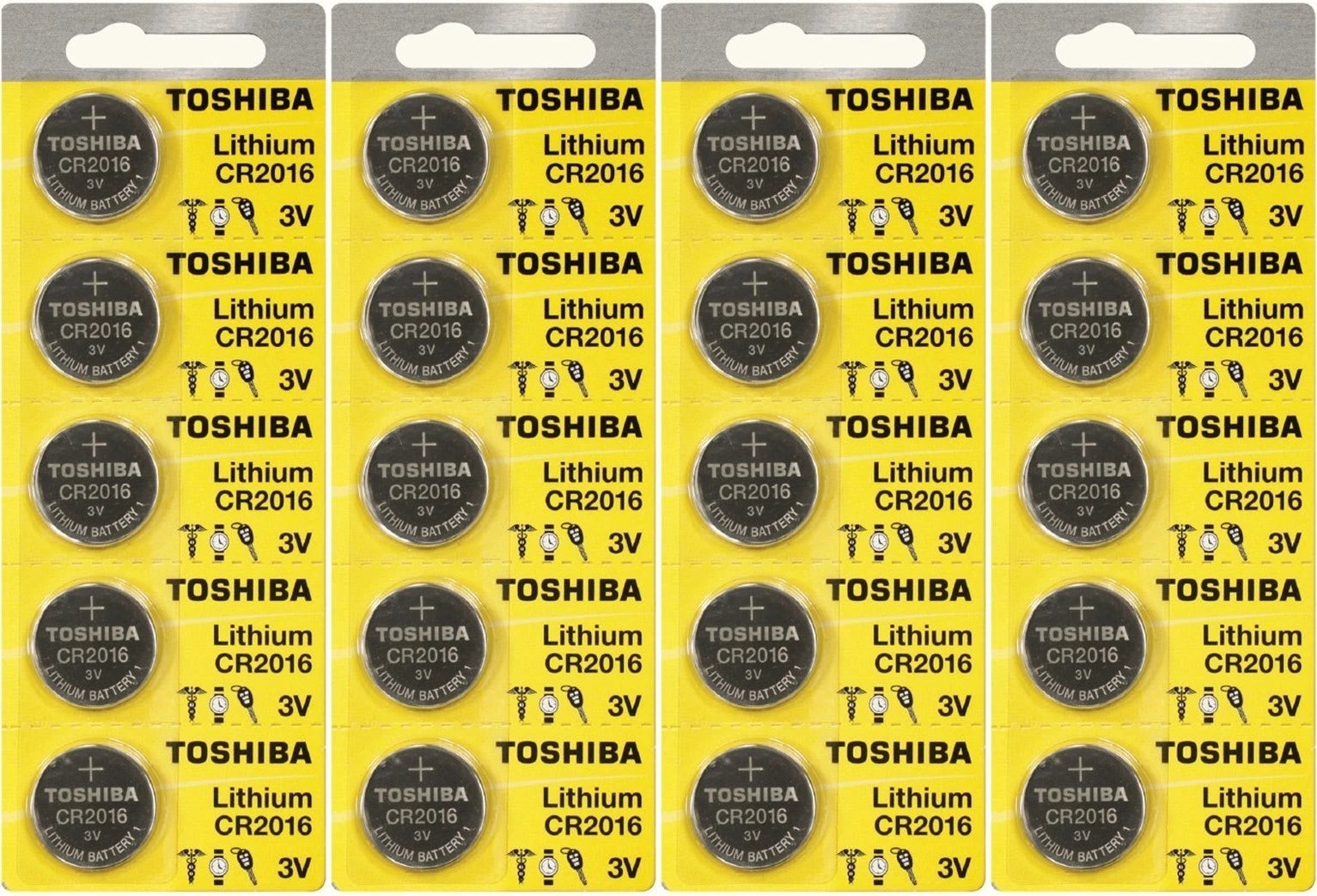 20 Toshiba CR2016 2016 3 Volt Lithium Coin 3V Batteries
