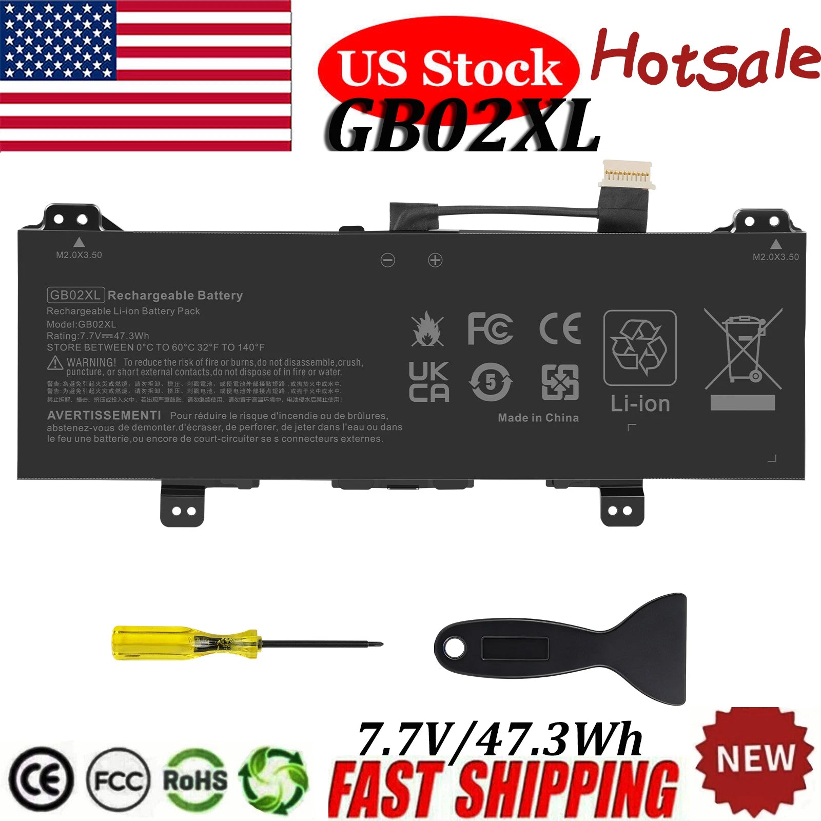 47Wh GB02XL Battery for HP Chromebook 11 G2 EE L42583-005 HSTNN-IB8W L42583-002