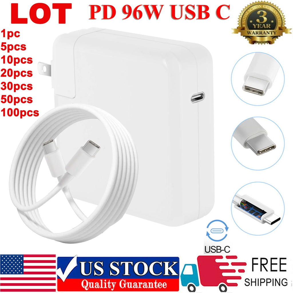 LOT PD 96W USB-C Power Adapter Type C Charger For MacBook Pro 14" 15" 16" A2166