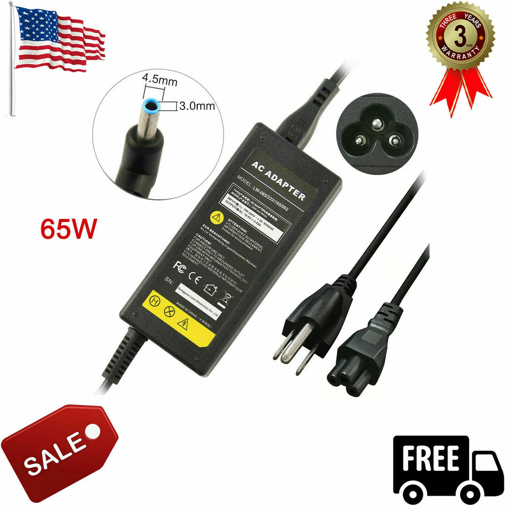 65W For HP Laptop AC Adapter Charger blue tip 19.5V 3.33A Pavilion 710412-001 US