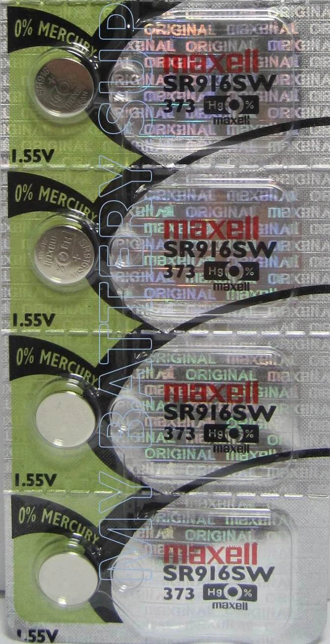 4 Pcs 373 Battery SR916SW Maxell Batteries