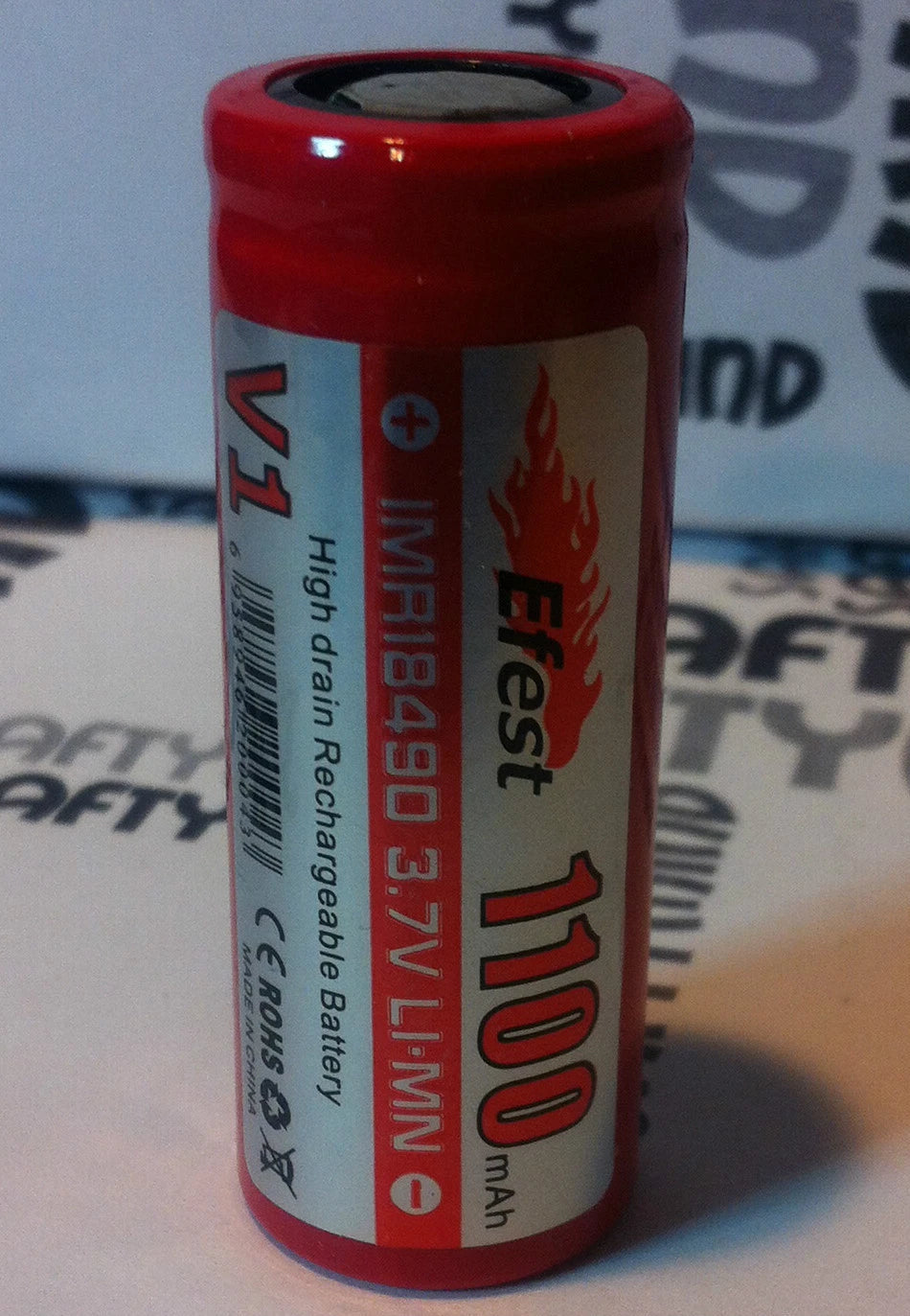 Brand New IMR 18490 1100mAh 3.7V Rechargeable LiMn High Drain Battery-Flat