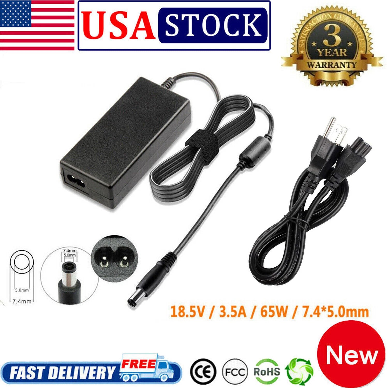 AC Adapter Charger for HP EliteBook 2540p 2560p 2570p 2760p 6930p 8440p 8460p US
