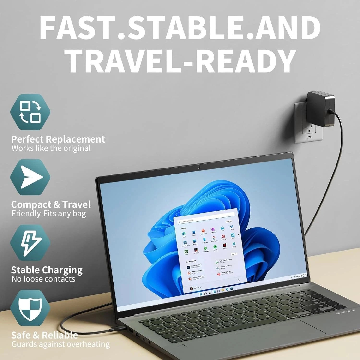 65W Laptop Charger Compatible for Dell USB Type C Computer Latitude 5420 5430