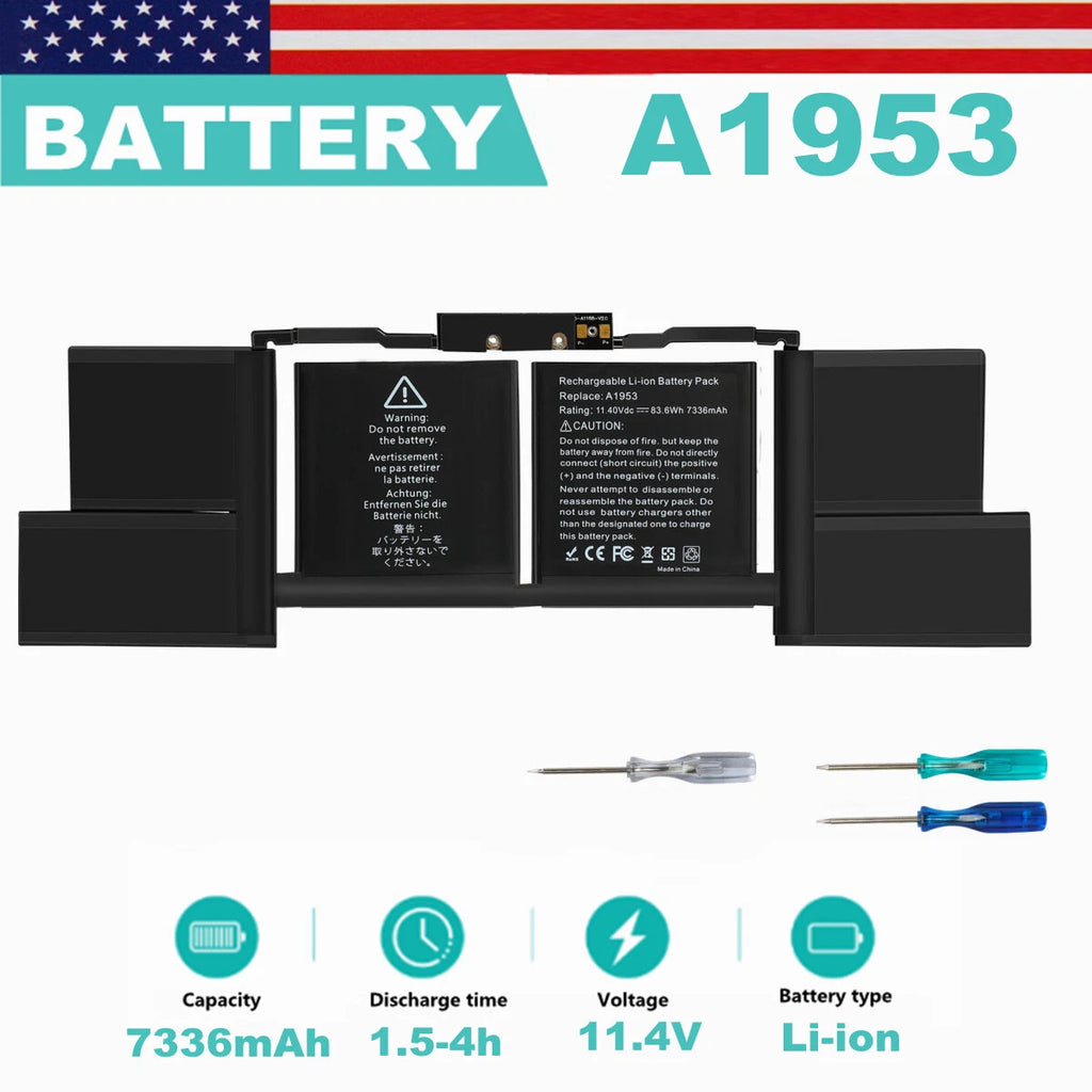 ??LOT A1953 Battery for Apple MacBook Pro 15'' A1990 Mid 2018 2019 EMC 3215 3359