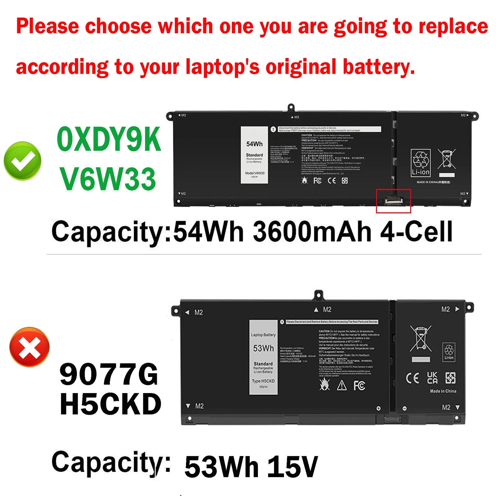 Battery For DELL INSPIRON 2in1 7415 VOSTRO 5415 LATITUDE 3520 XDY9K V6W33 CFD72