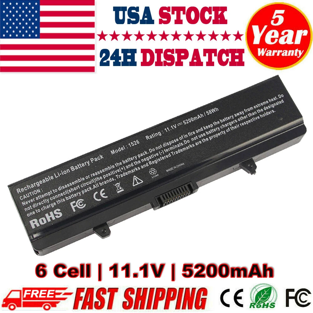 Battery for Dell Inspiron 1525 1526 1545 1546 GW240 RN873 X284G M911G HP297 PC