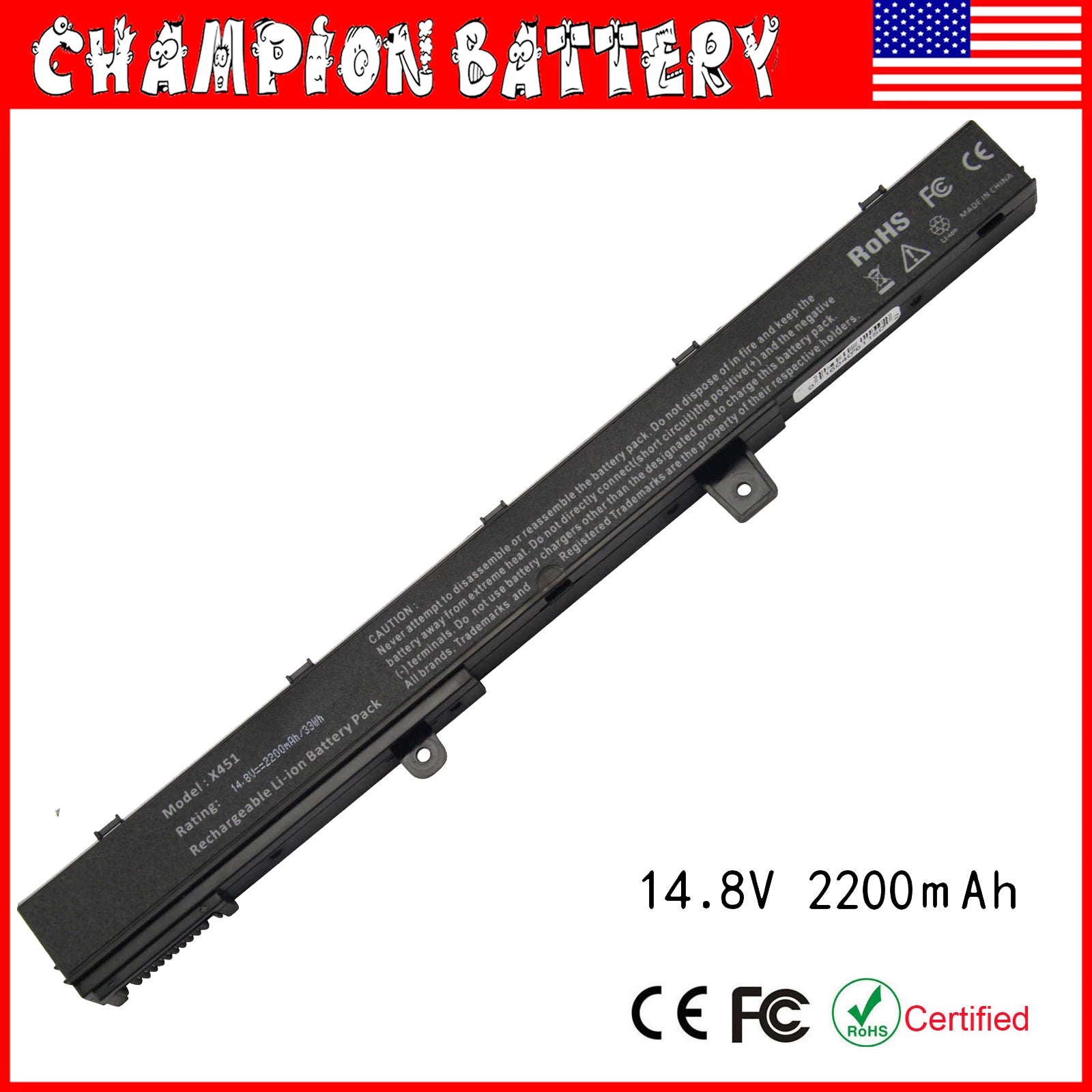 For ASUS X551M X551MAV-HCL1201E 15.6" BATTERY X551CA-DH2 New! US Stock