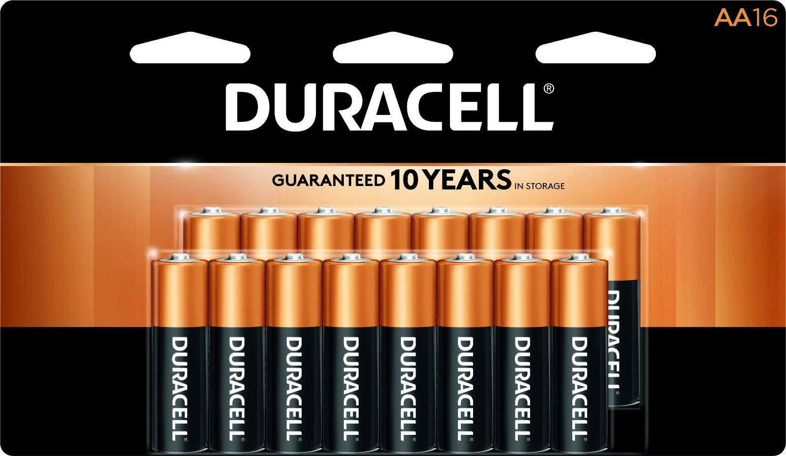 16 Pack Duracell AA Alkaline 1.5V Batteries