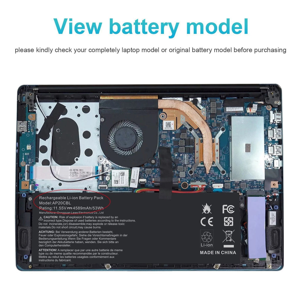 ?Laptop Battery AP20CBL For Acer Swift 3 SF314-43/511 Aspire 5 A515 31CP5/82/70