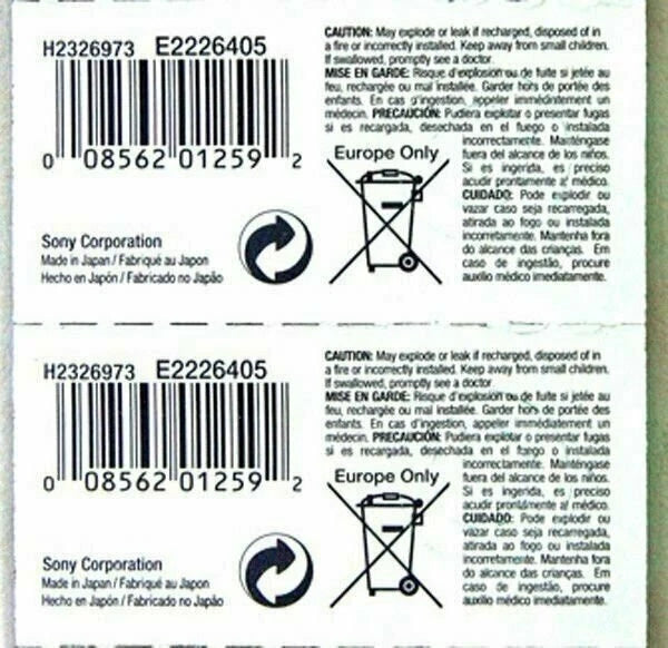 2 PCS SR521SW Sony 379 Watch Battery AG0 1.55V Button Battery Silver Oxide