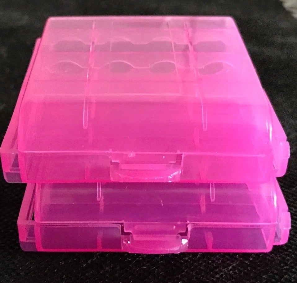 Brand New "2" Plastic Storage Case Holder Boxes for AA,10440, 14500 Battery Pink