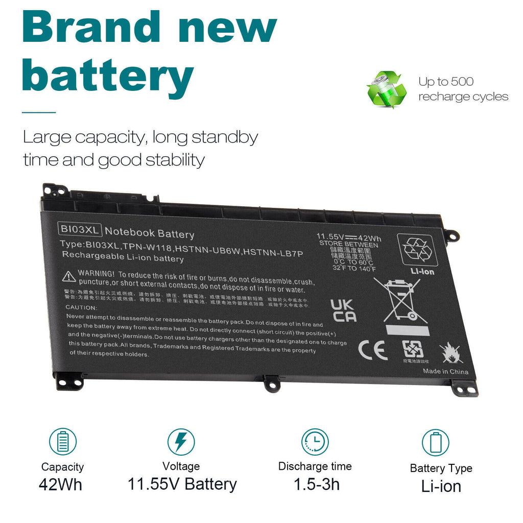 BI03XL Battery For HP Pavilion X360 13-U M3-U 13-u000 M3-U001DX M3-U103D 42Wh