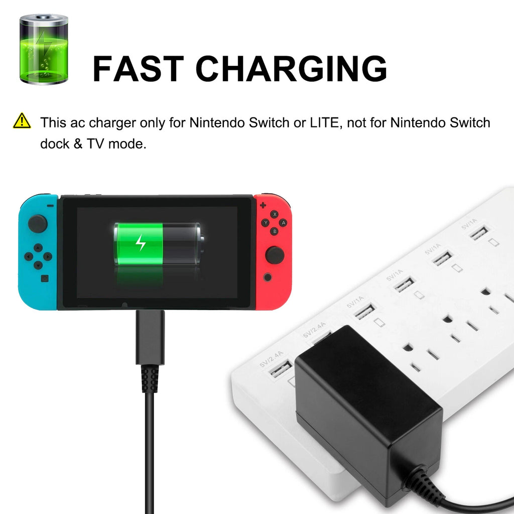 Switch Charger for Nintendo Switch Travel Wall Charger AC Adapter Power Supply
