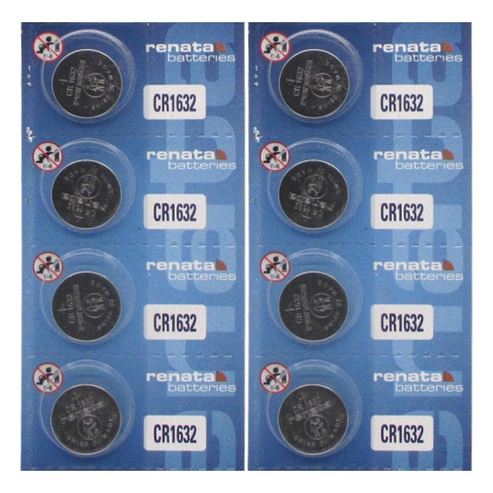 8 Pcs Renata Lithium Coin Battery 3v Keyless Entry and Remote Controls CR1632