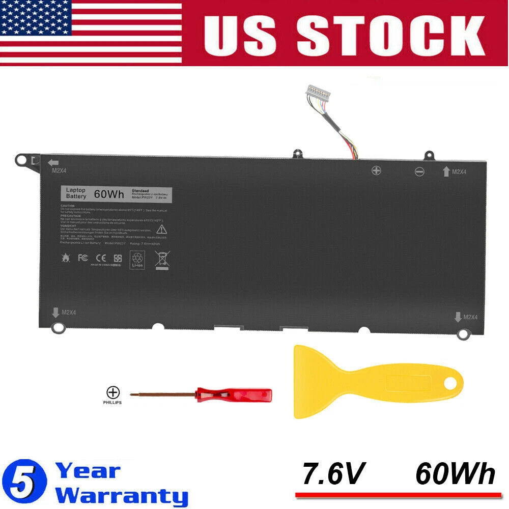 PW23Y Laptop Battery for Dell XPS 13 9360 2017 Series TP1GT 0TP1GT RNP72 0RNP72