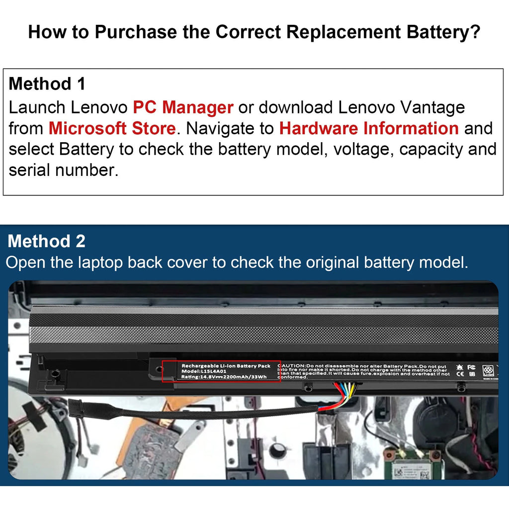Laptop Battery For Lenovo V4400 Ideapad 100-15IBD 110-15ISK L15S4A01 L15L4A01 PC