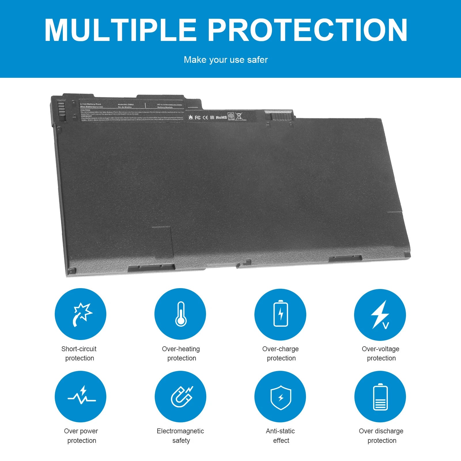 For HP EliteBook 840 845 850 740 745 750 G1 G2 14" Battery CM03XL 717376-001