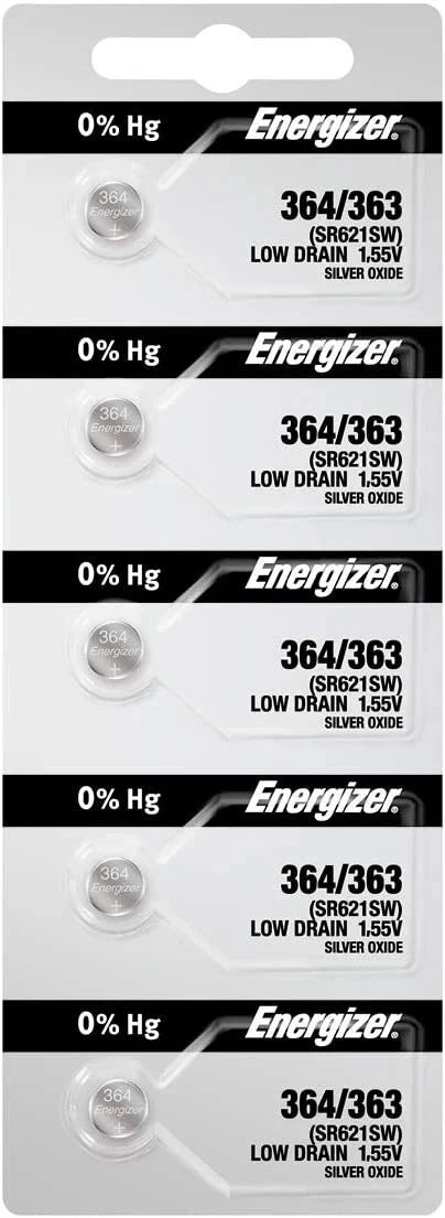 50 x Fresh Stock Energizer Watch Silver Oxide Batteries 364/363 SR621SW Battery