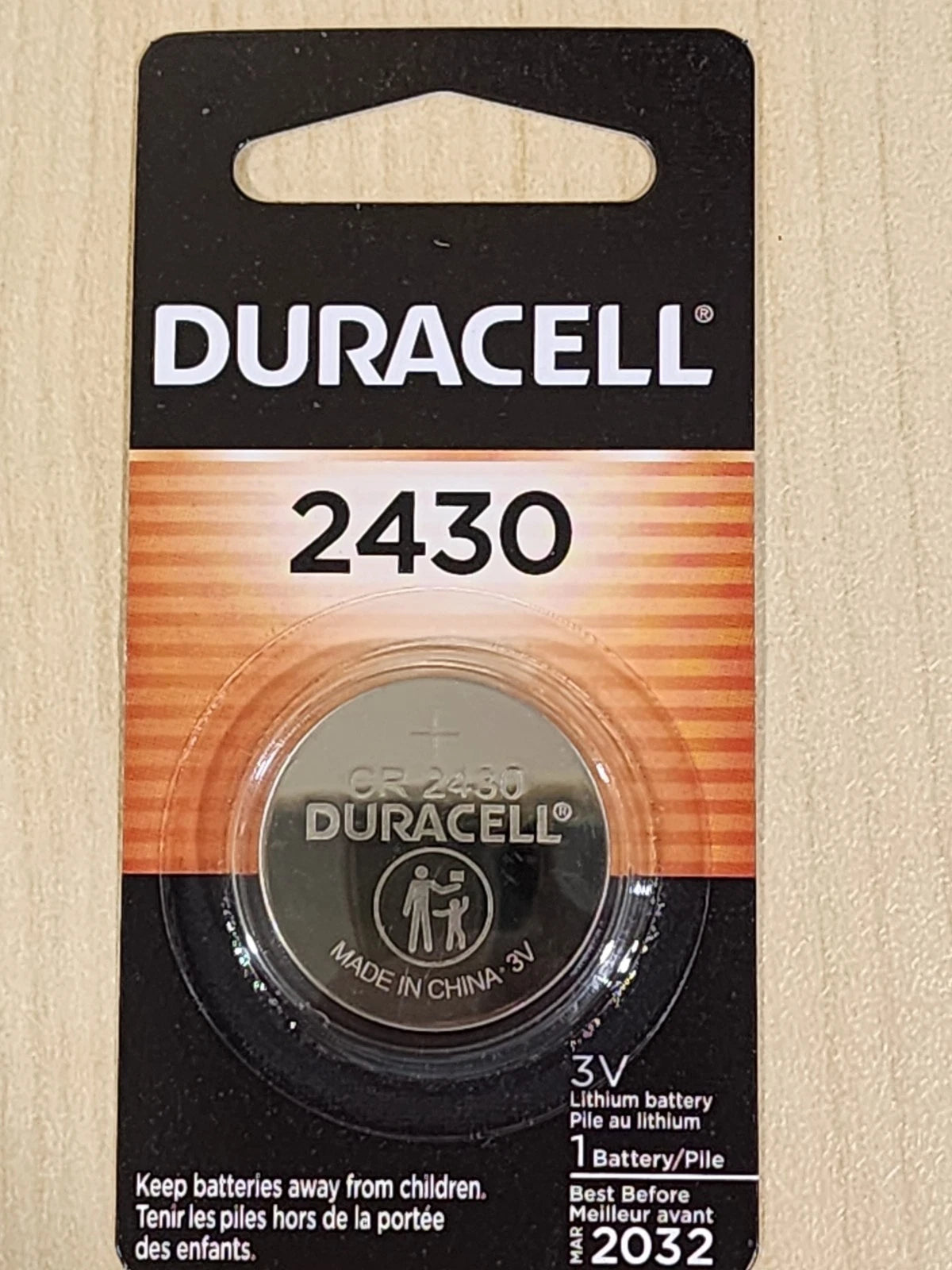2 Packs DURACELL CR2430 ECR2430 3V Coin Cell Lithium Battery EXP. 03/2032