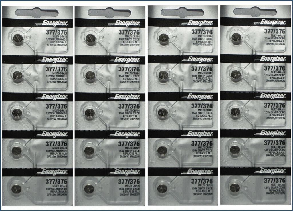 20 x FRESH Energizer 377 376 WATCH BATTERY SR626SW SR626W Silver Oxide Battery
