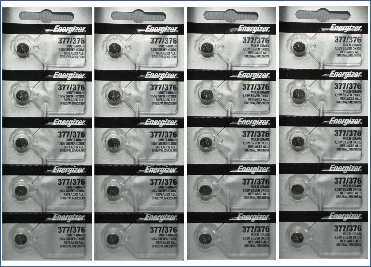 20 x FRESH Energizer 377 376 WATCH BATTERY SR626SW SR626W Silver Oxide Battery